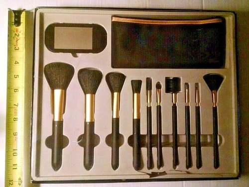 De colección Raro 12 Piezas Maquillaje Cosmético Pincel Forros Pestañas Cejas Espejo Bolsa Set - Imagen 7 de 9