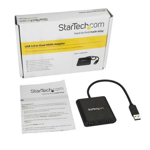 StarTech USB 3.0 to Dual HDMI Adapter - HDMI USB Adapter - USB HDMI USB32HD2 - Picture 3 of 4