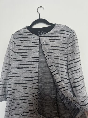 Dressy Open Jacket Cardigan Petite - Alex Evening Embellished Sparkle NWT Fancy - Picture 2 of 6