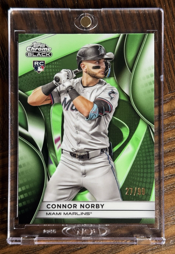 2025 Topps Chrome Black Connor Norby Green Wave /99 RC Miami Marlins