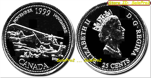 CANADA 1999 CANADIAN QUEEN QUARTER RARE AVIATION PLANE AIRPLANE 25 CENT COIN - Bild 1 von 2