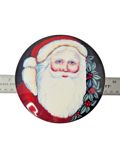 Mikasa Christmas Santa Claus Round Porcelain Trinket Box w/ Lid - Picture 6 of 11