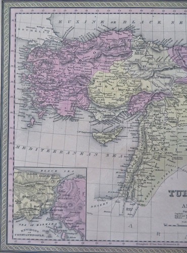Ottoman Empire in Asia Turkey Holy Land Syria Armenia 1850 Cowperthwait map - Picture 2 of 5