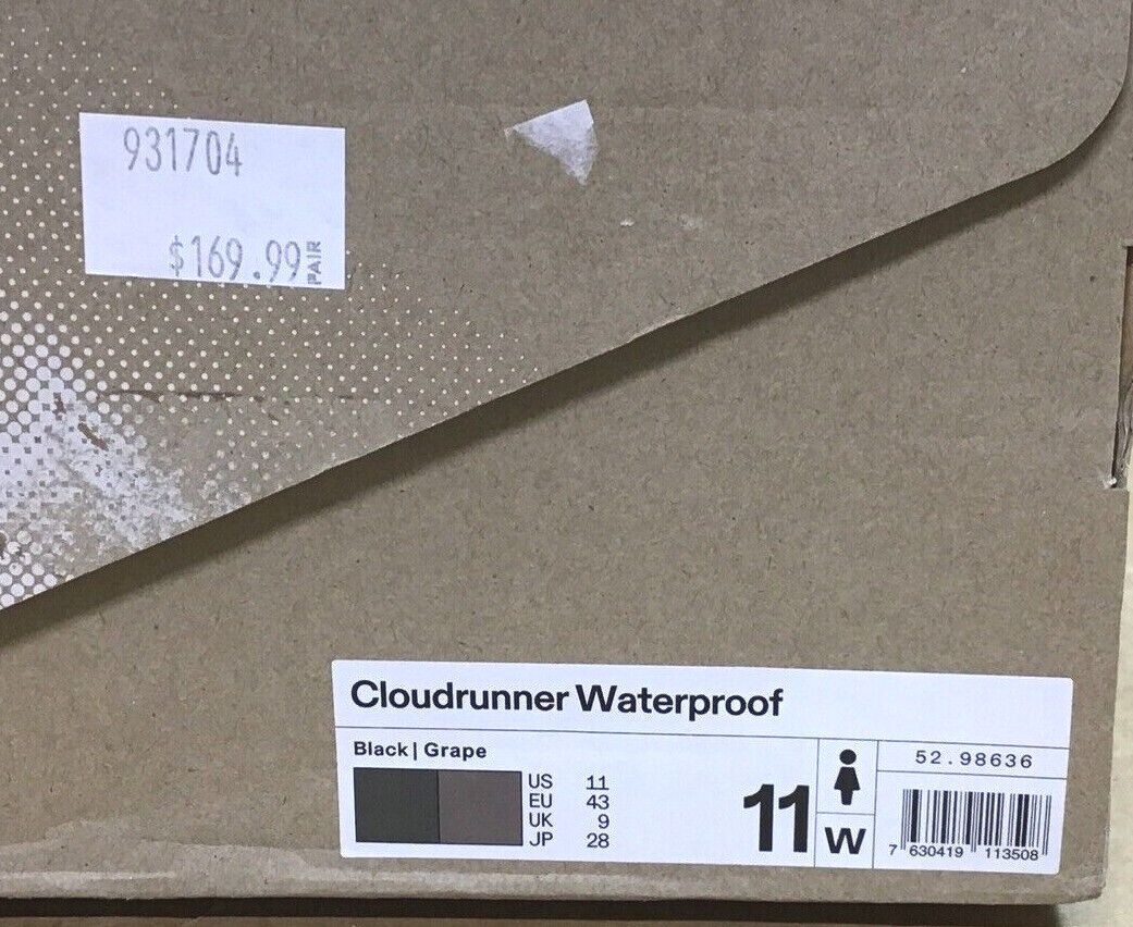 On Cloudrunner Waterproof Womens Running Shoes Black Grape