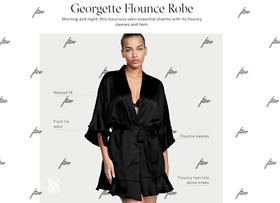 VICTORIA'S SECRET ROBE GEORGETTE FLOUNCE SHORT KIMONO VERY SEXY BRIDE RUFFLE M L