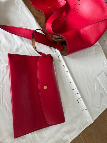 Original Stella McCartney Bag mit Logo in rot - Handtasche Damen Umhängetasche - Bild 8 von 14