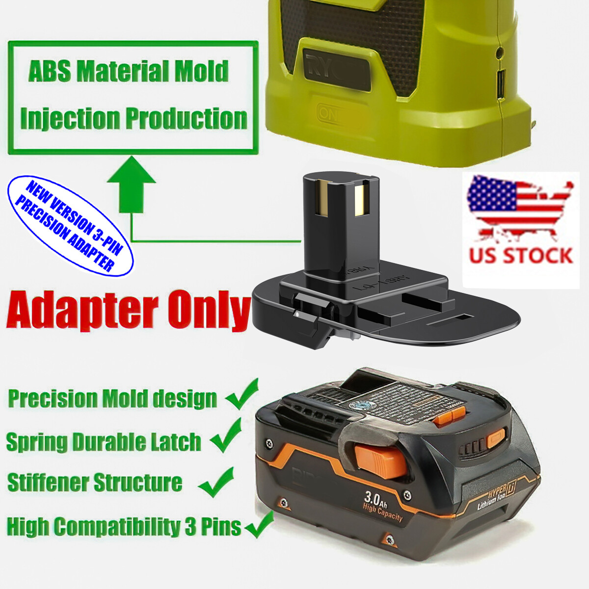 1x Adapter fits Ridgid 18V Batteries Adapter Convert To for Ryobi 18v One Tools eBay