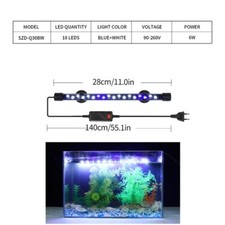 90-260V Aquarium Light LED Waterproof Fish Tank Clip Light Underwter Decor Light