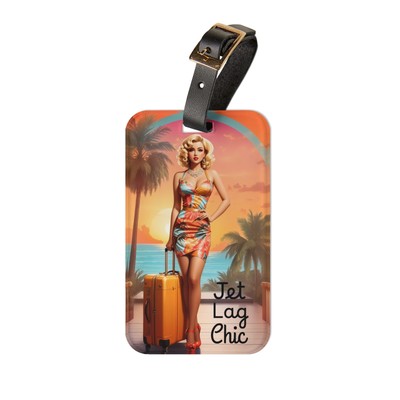 Pinup Travel Luggage Tag-Vintage Chic Wanderlust, Jet Lag Chic, Retro Traveler