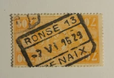 Belgium Railway Parcel Post Stamp With RONSE 13/RENAIX Station Cancel 0001