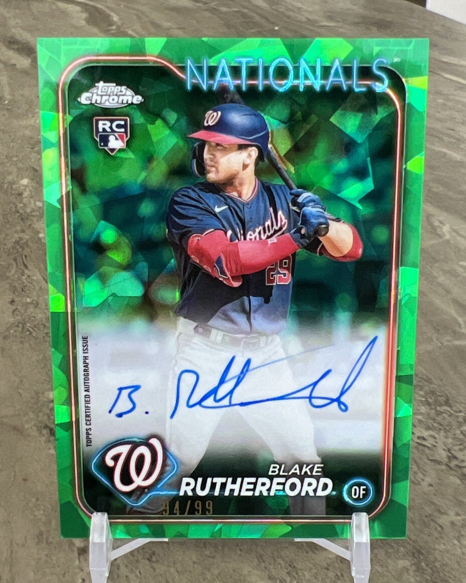 2024 Topps Chrome Sapphire Refractor Blake Rutherford GREEN Auto RC Rookie 94/99