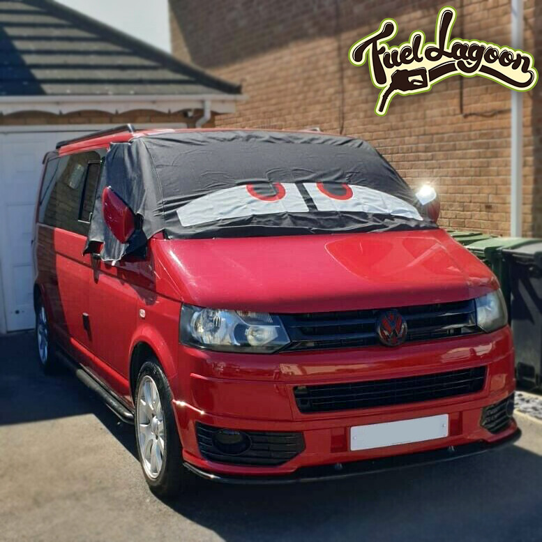 VW Screen Cover Transporter T5 Deluxe Red Eyes Windscreen Cover Curtains Window