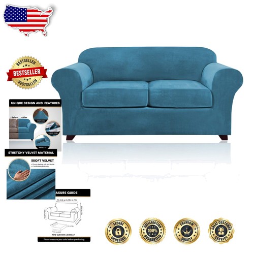 Stilvolle blaue Samt Couch Schonbezüge - schützen Sie Ihren Loveseat mühelos