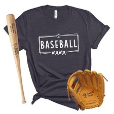 New Baseball Mama Unisex Ringspun Cotton Heather Jersey Bella Canvas Tee Shirt