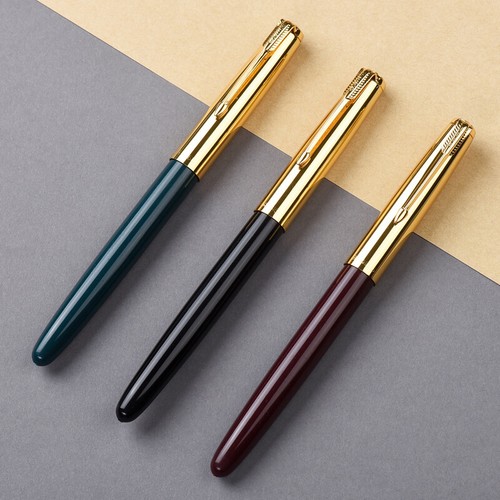 Lot 3 Color Pens Early Hero Fountain Pen 616 Gold Cap Vintage Hooded Nib Fine - Picture 5 of 10