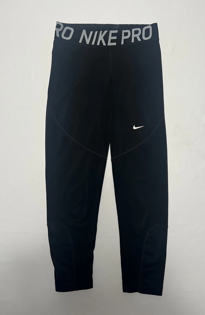 Nike Pro Swoosh Logo Crop Training Tights AO9972 010 Black Gym Women s Sz Small
