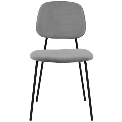 Armen Living Lucy Modern Velvet & Metal Dining Chair in Gray (Set of 2) - Picture 5 of 9
