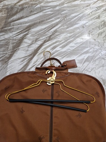 BURBERRYS borsa porta abiti vintage tessuto tartan cerato e pelle stampa check - Foto 2 di 14