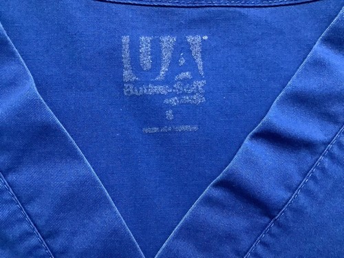 SZ S/ M HEALTH FIRST SCRUBS ADVENT CENTRA CARE ROYAL BLUE UA MEDICAL SCRUB SET - Picture 13 of 19