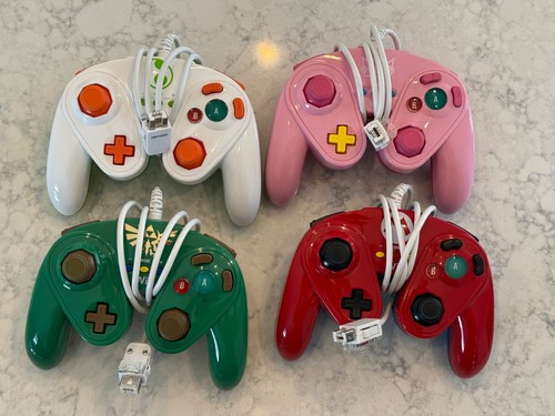 Nintendo Wii Peach Mario Yoshi Zelda Fight Pad Controller Wired - Set Of 4!