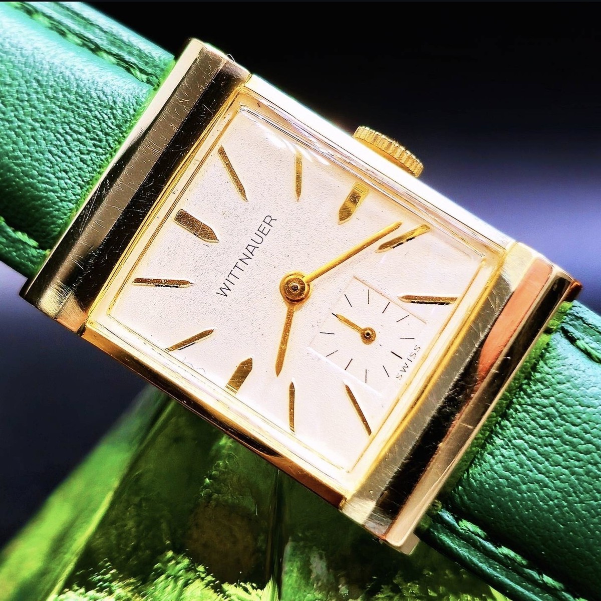 Vintage WITTNAUER 14K Solid Gold 1950's Swiss Men's Watch W