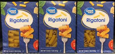 BOXES Great Value Rigatoni Pasta 16 oz Enriched Macaroni Cylinders