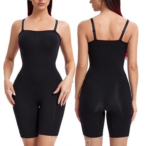 Women Tummy Control Shapewear Bodysuit Seamless Mid Thigh Body Shaper Underwear - Picture 8 of 27