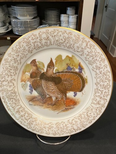 Whitlatch Birds by Gorham - Set of Eight Vintage Gold Rim Plates - Picture 9 of 10