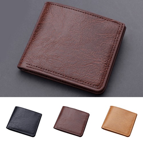 Cartera de cuero PU negra mini cartera monedero formato bolsillo pequeño hombre🔥 - Imagen 12 de 43