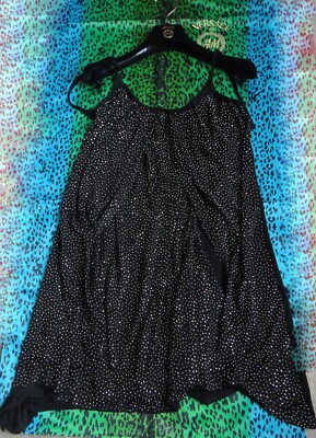black mini dress with gold studs Lady Black Tie - Midnight Glam - Black & Gold Mini Dress main image 1
