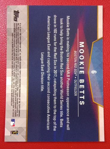 2017 Topps On Demand Postseason Heroes and Current Stars - Mookie Betts #6 /1129 - Bild 2 von 2