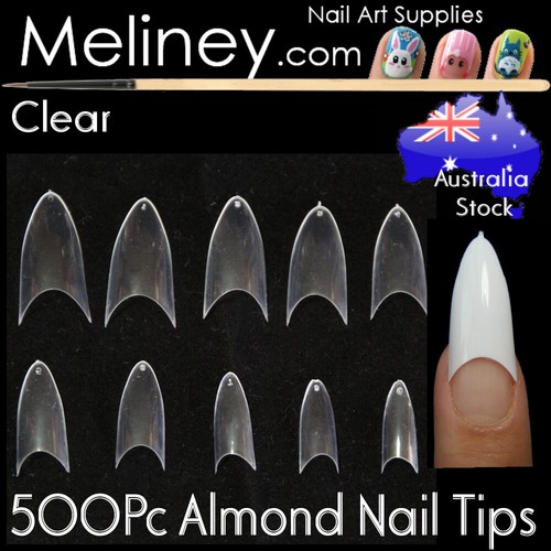 500 Pcs Fake French Nail Tips White Clear Stiletto False Gel Pointy Art Acrylic - Picture 8 of 15