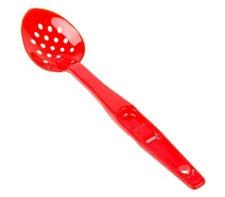 Case of 4 Cambro SPOP13CW404 13" Red Camwear Perforated Salad Bar / Buffet Spoon