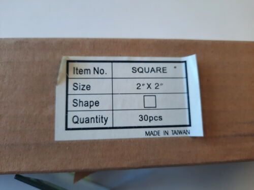 Pacchetto di 5 quadrati vetro smussato trasparente 2"" x 2"" inutilizzato - Foto 3 di 3