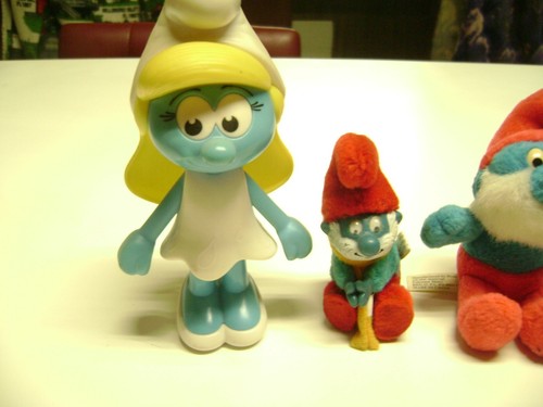 Plastic Smurfette Figure, SMURF Clip-On, Plush and McDonalds Pull String Toy - Picture 2 of 11
