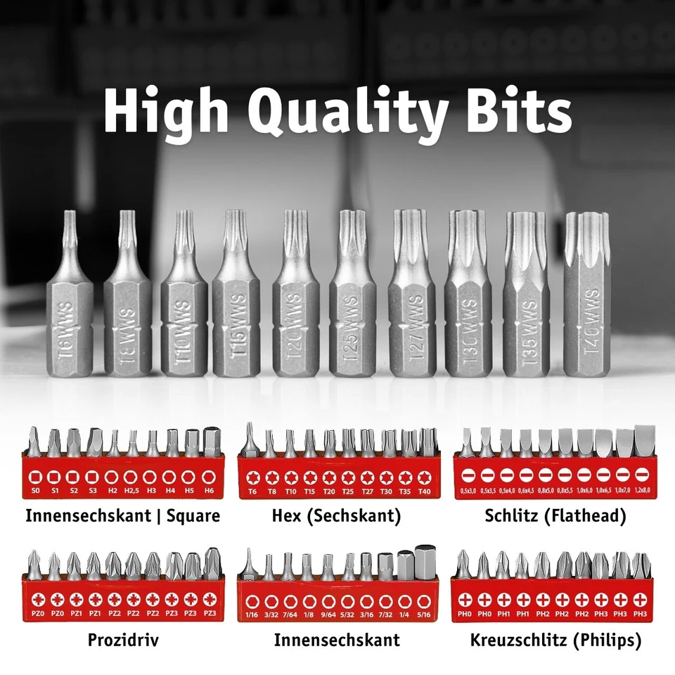 WALTER XXL Schraubendreher- und Bit Set 100 tlg., Schraubenzieher, CV-Stahl - Bild 3 von 4