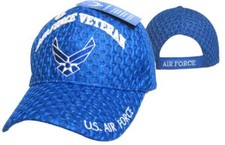 Us Air Force Veteran Wings Mesh Textured Royal Blue Embroidered Cap Hat Us Air Force Veteran Wings Mesh Textured Royal Blue Embroidered Cap Hat