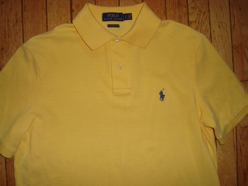 POLO RALPH LAUREN MEN'S PIQUE CLASSIC FIT YELLOW POLO SHIRT SIZE SMALL GREAT!
