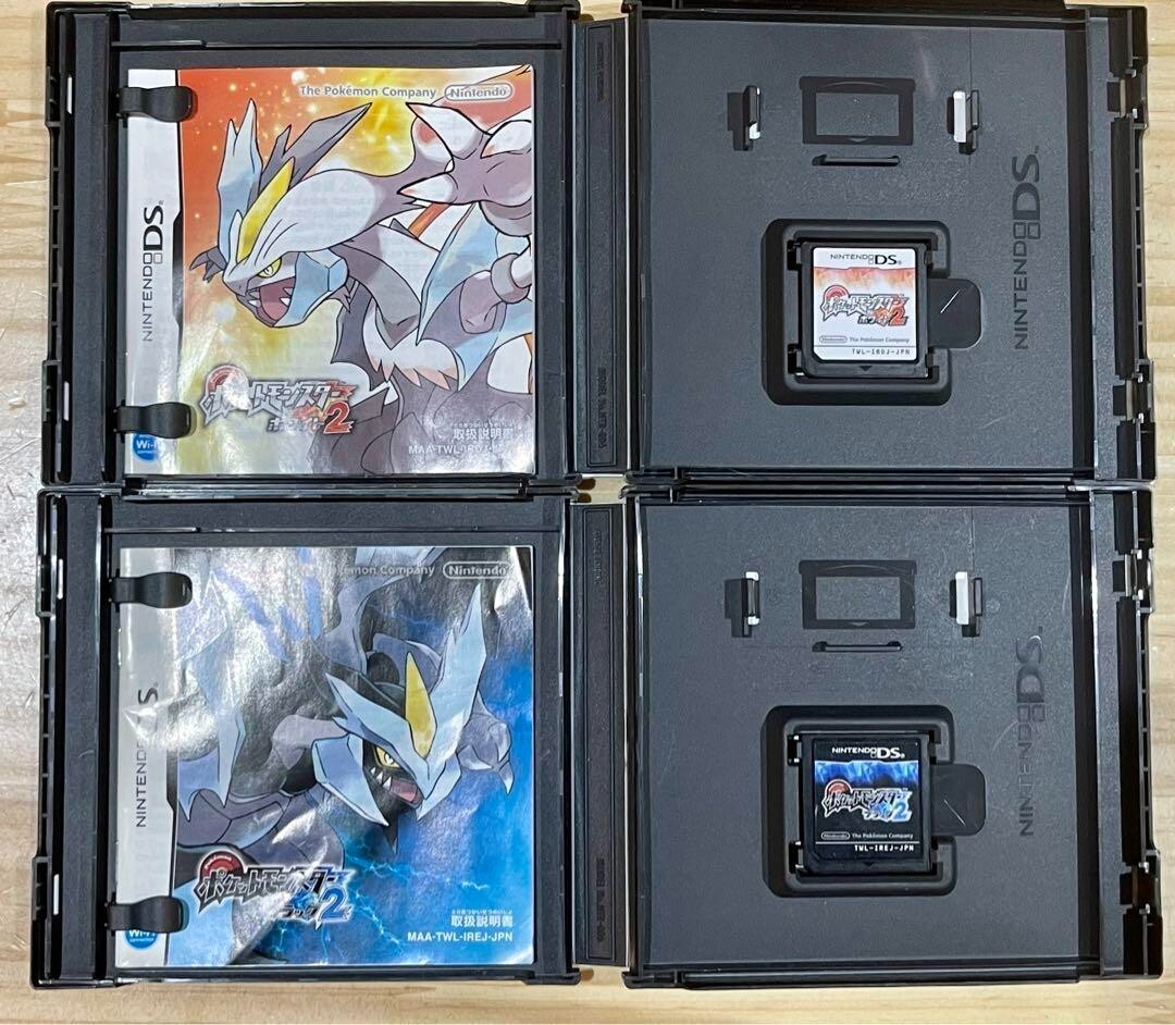 Nintendo DS Pokemon White 2 & Black 2 set Japanese Ver. Pocket Monster USED