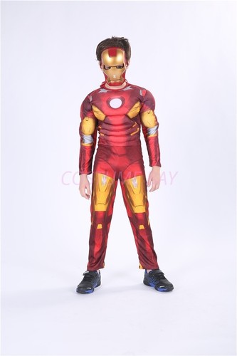 Kids Boys Superhero Muscle Costume Deadpool Batman Spiderman Superman Book Week - Picture 20 of 71