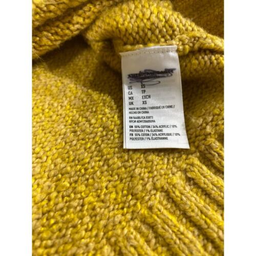 American Eagle Womens Sweater Size XS Mustard Yellow Gold Fair Isle Cropped - Picture 4 of 8