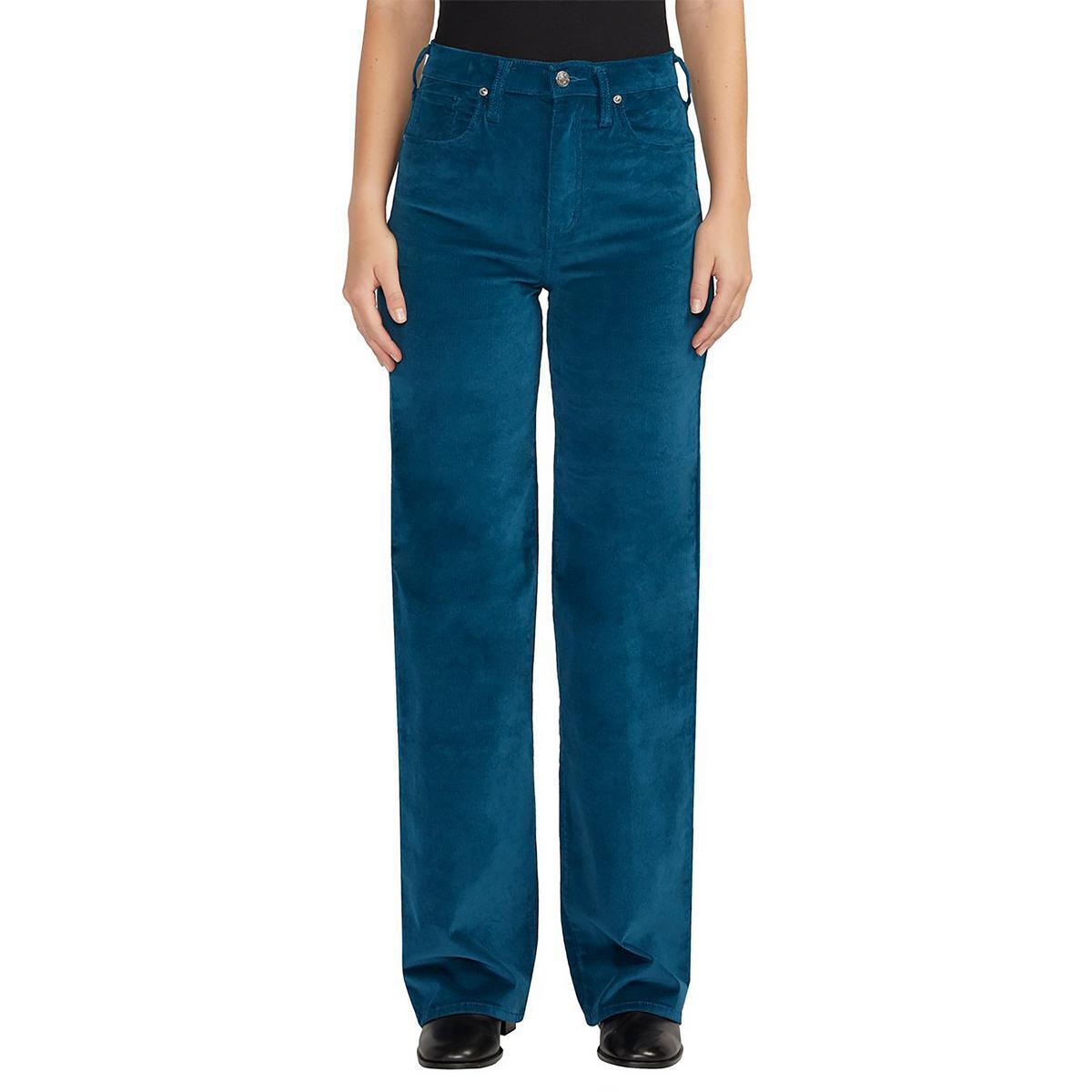 Серебристые джинсы Женские очень желанные синие джинсы с высокой талией 29/31 BHFO 9222