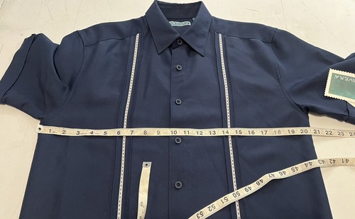 Men’s Cubavera Playa Ancon Dress Blue Short Sleeve Cuba Button Up Shirt Size S - Picture 3 of 11