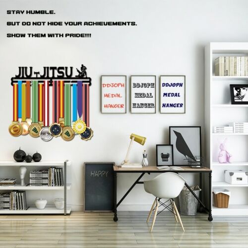 Brazilian Jiu-Jitsu Medal Hanger Stand Display Wall Mount BJJ MMA Barra - Picture 3 of 6