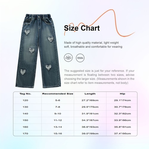 Kids Girls Pants Streetwear Jeans Party Trousers High Waist Birthday Jazz Dance - Picture 14 of 18