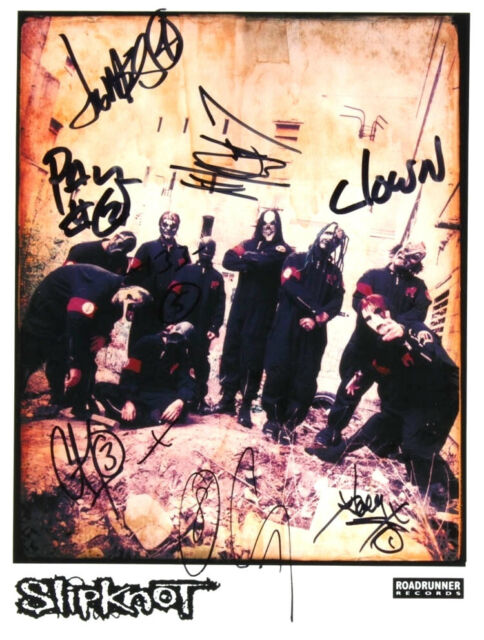 Slipknot RARE Promo signed by the band 8x10 photo Reprint Slipknot RARE Promo signed by the band 8x10 photo Reprint