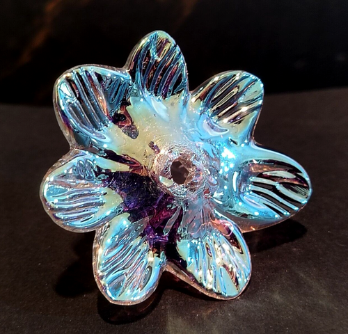 FIORE IN VETRO DI MURANO, MULTICOLORE, FATTO A MANO, Ø 70 mm CON FORO CENTRALE - Foto 4 di 6