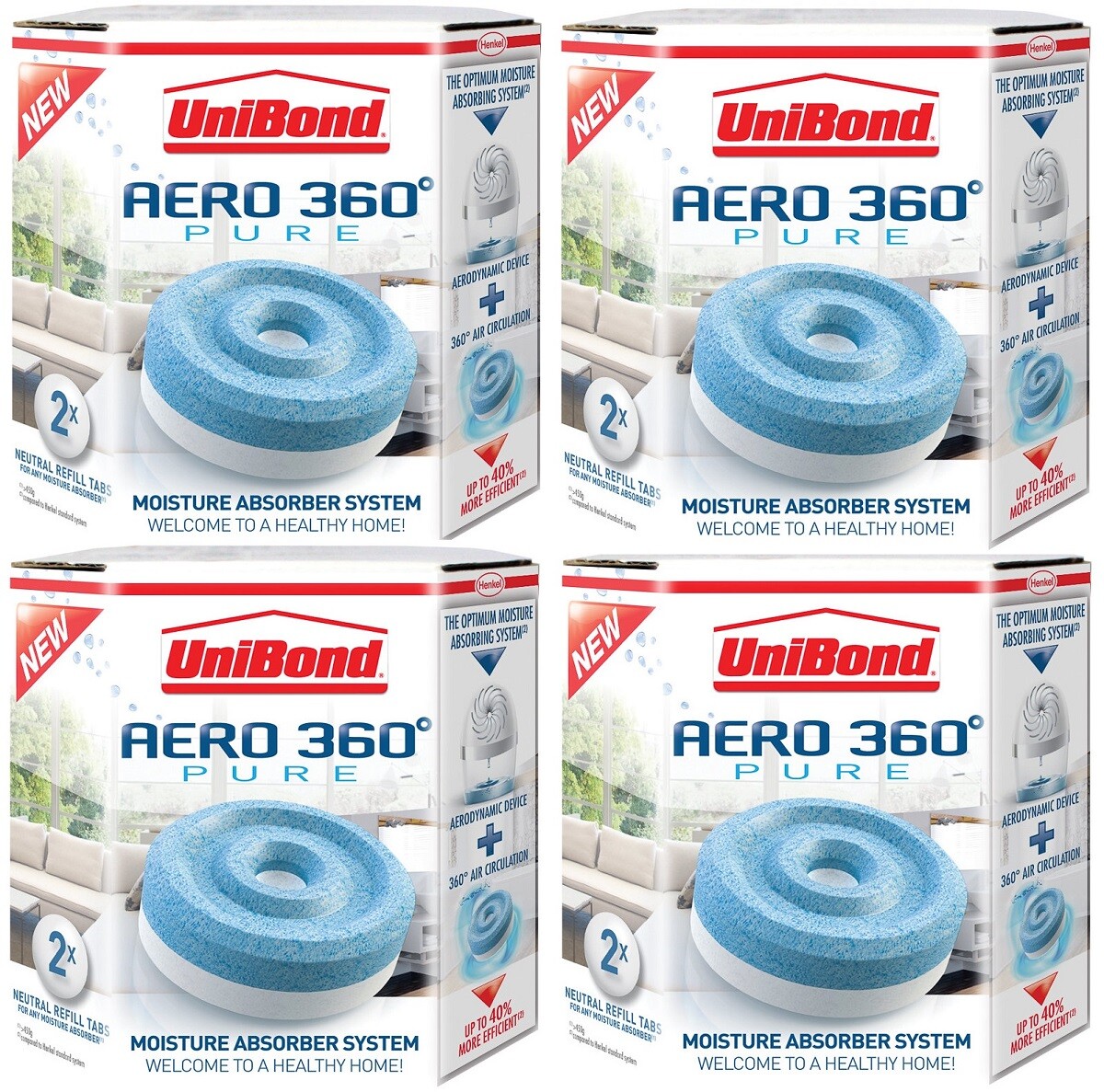 Unibond AERO 360 Absorbeur D'humidité Lavande Jardin Recharge Tab - 12 X 450g - Bricolage - Foto 8