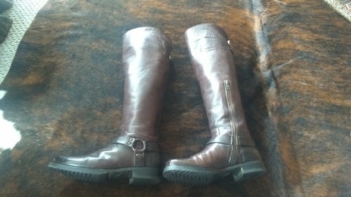 Vintage Made in USA Damen Frye Overknee Engineer Stiefel Größe 11 Braun - Bild 11 von 12