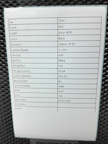 Dell Windows Desktop PC Wyse 5070 - Celeron J4105 @ 1.5 - 4GB RAM - 16GB SSD ... - Picture 6 of 6